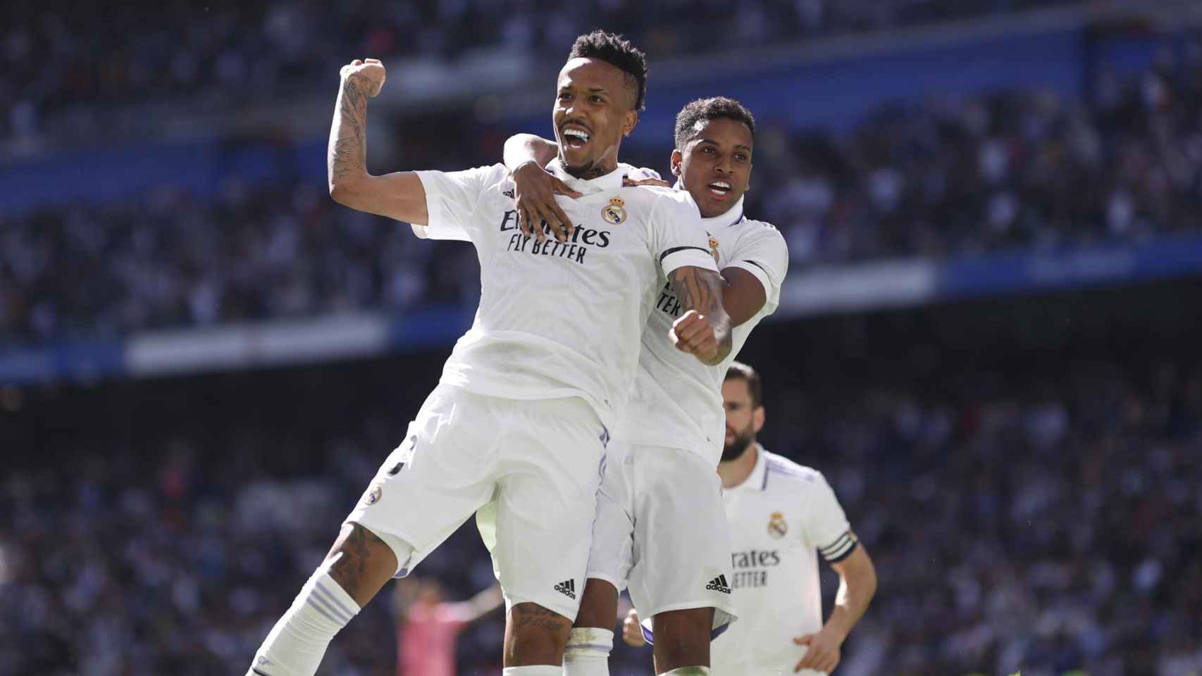 Miltao celebra su gol al Espanyol, el segundo del Real Madrid / EFE