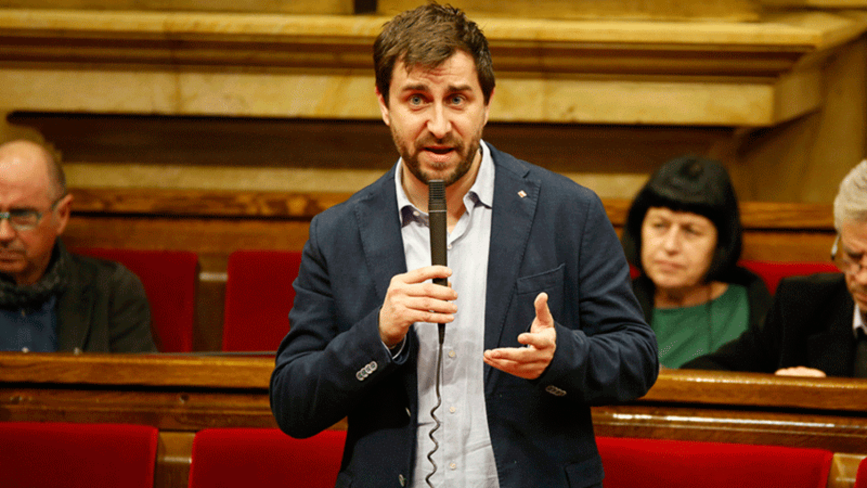El consejero de Sanidad, Toni Comín, en el Parlamento catalán en una sesión anterior.