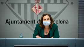 La alcaldesa de Barcelona, Ada Colau, en rueda de prensa durante la pandemia del Covid-19 / EP