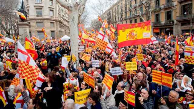 Manifestación antinacionalista convocada en Barcelona por Tabarnia / EFE