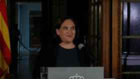 La alcaldesa de Barcelona, Ada Colau, en la declaración institucional sobre la situación en Cataluña / CG
