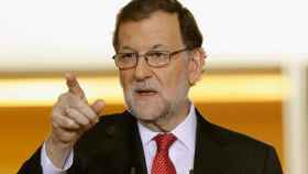 El presidente del Gobierno de España, Mariano Rajoy, durante su intervención para hacer balance del año / EFE