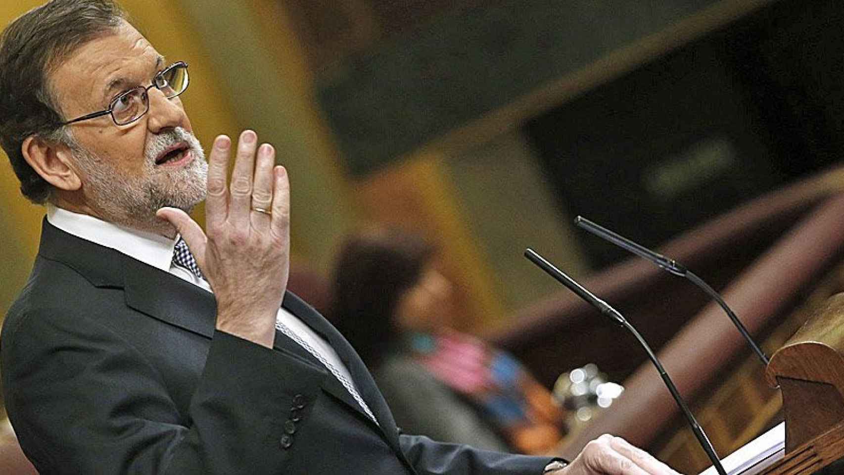 Mariano Rajoy, líder del PP y presidente del Gobierno en funciones, durante la sesión de investidura.