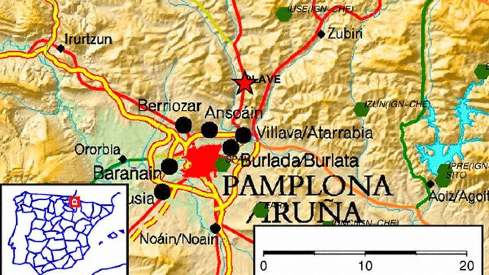 Los tres terremotos registrados esta mañana en Navarra / CG