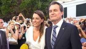 Artur Mas y su hija el día de su boda.