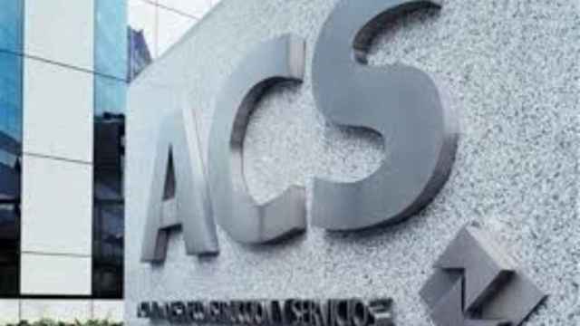 La entrada de la sede de ACS en Madrid / EP