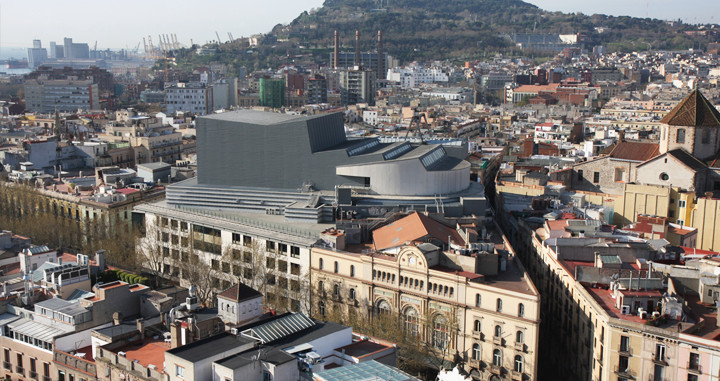 Vista aérea del Gran Teatre del Liceu en Barcelona / CG