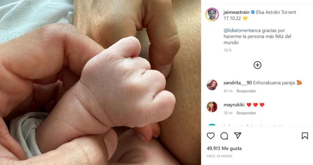 El nacimiento de la hija de Lidia Torrent y Jaime Astráin / INSTAGRAM