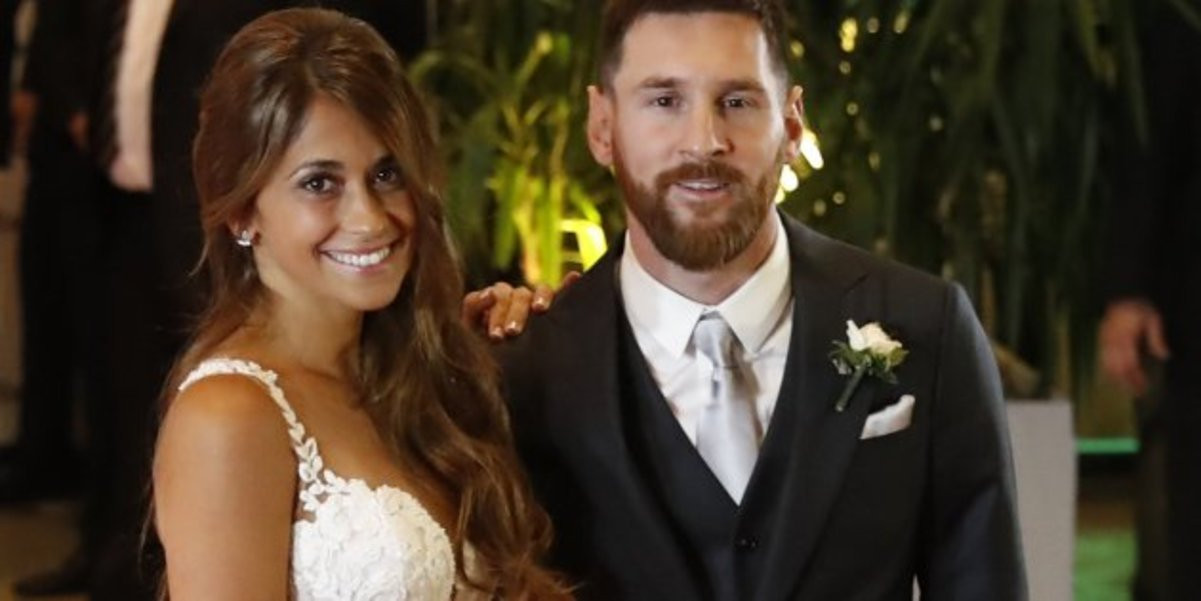 Messi y Antonella Roccuzo en el día de su boda / EFE