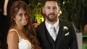 Messi y Antonella Roccuzo en el día de su boda / EFE