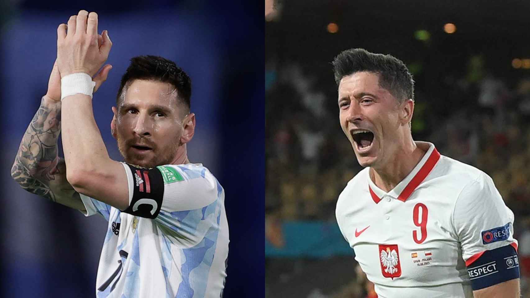 Messi y Lewandowski, capitanes de Argentina y Polonia, en un fotomontaje / Culemanía