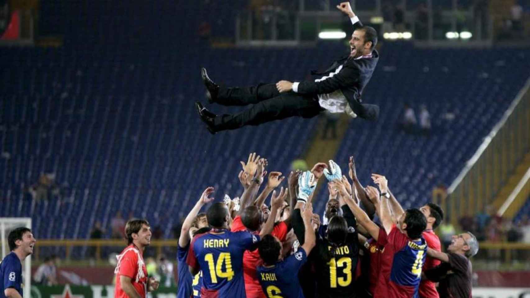 Los jugadores del Barça celebran la Champions de 2009 / EFE