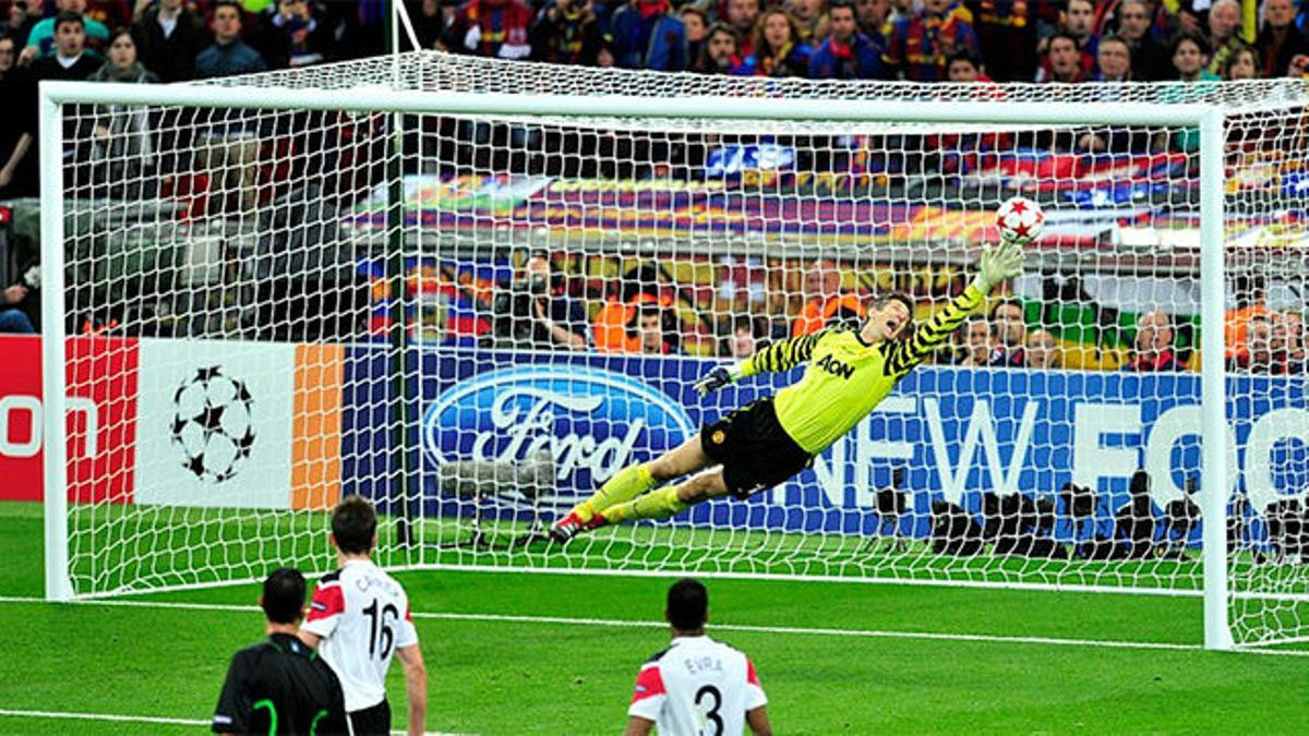 Van der Sar no puede detener el remate de Villa en la final de 2011 : REDES
