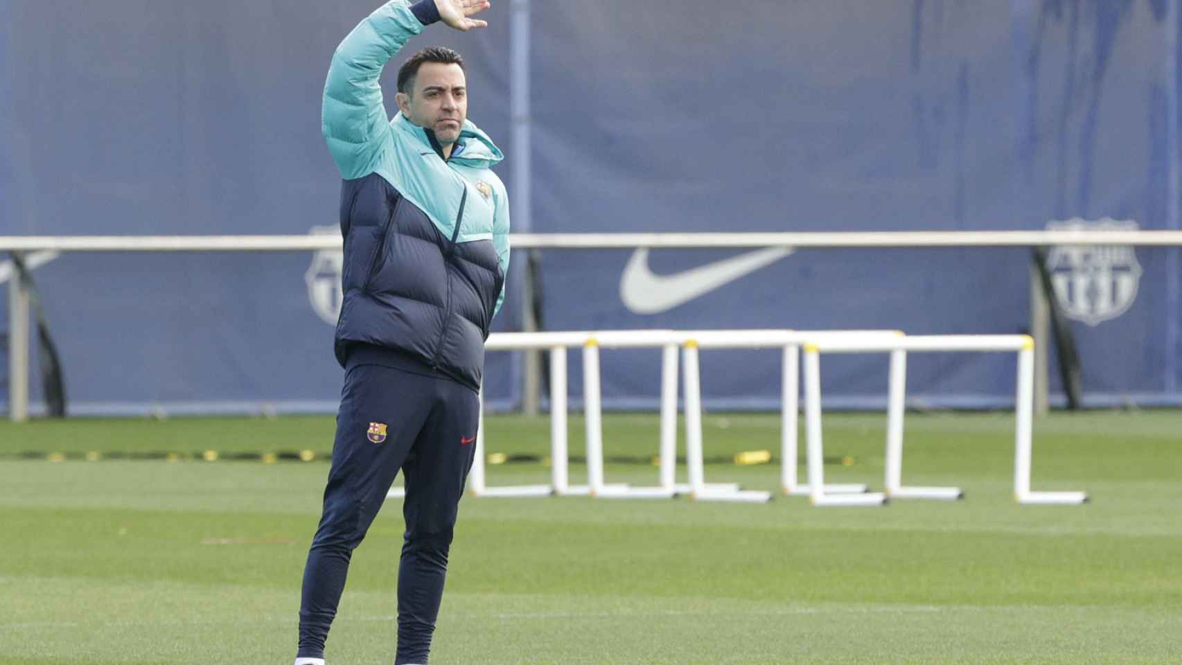Xavi Hernández, durante un entrenamiento del Barça en la Ciutat Esportiva / FCB