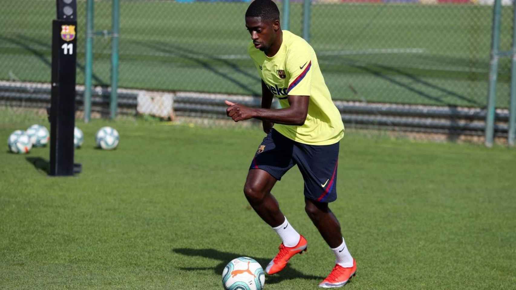 Dembelé, en un entrenamiento del Barça | FCB