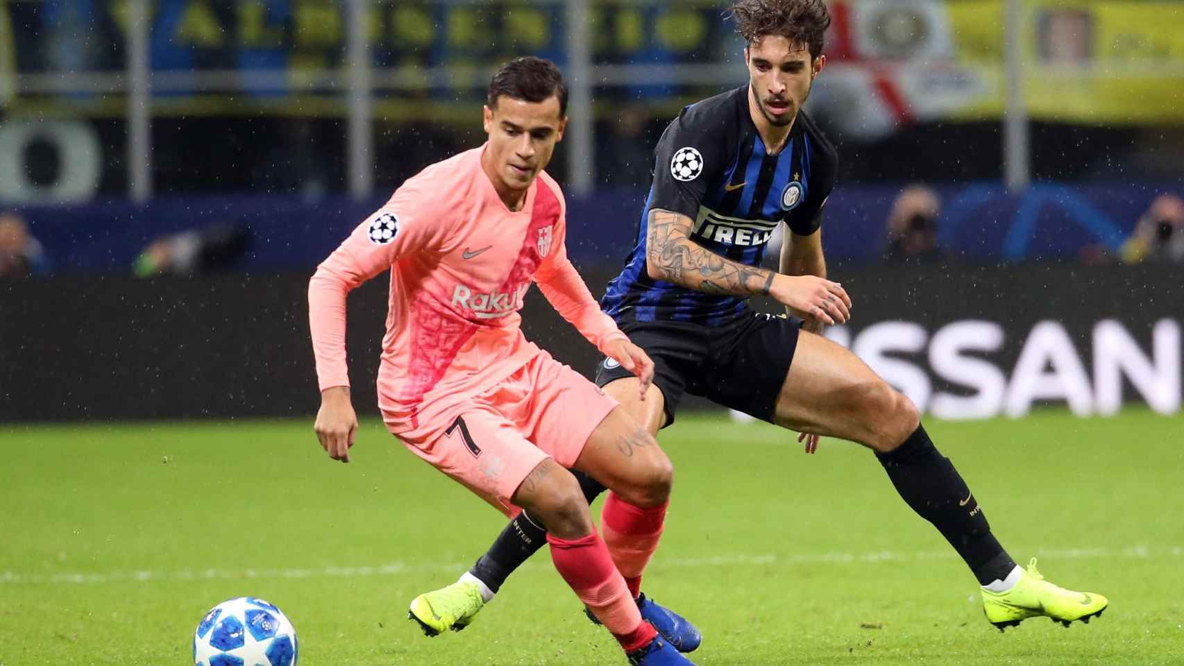 Coutinho lleva el peso del ataque del Barça contra el Inter / EFE