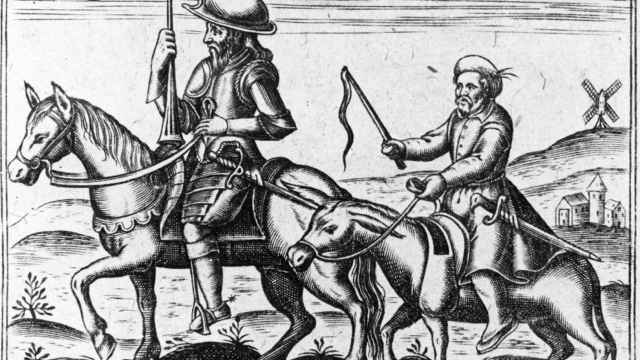 Ilustración de la portada de una edición francesa de 'Don Quijote' (1618) grabada en cobre