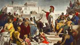 'Discurso fúnebre de Pericles en Atenas' (1877), una obra de Philipp von Foltz. La Grecia de las Pausanias