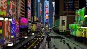 Recreación de Times Square hecha para el videojuego Minecraft