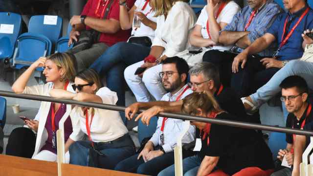 El 'president' Pere Aragonès, en el concurso de castells en Tarragona hoy / EP