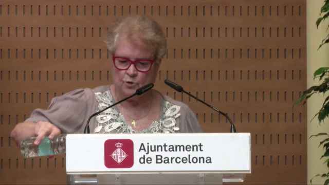 Custodia Moreno, pregonera de la Mercè 2021, durante su intervención en el Ayuntamiento de Barcelona / AJUNTAMENT BARCELONA