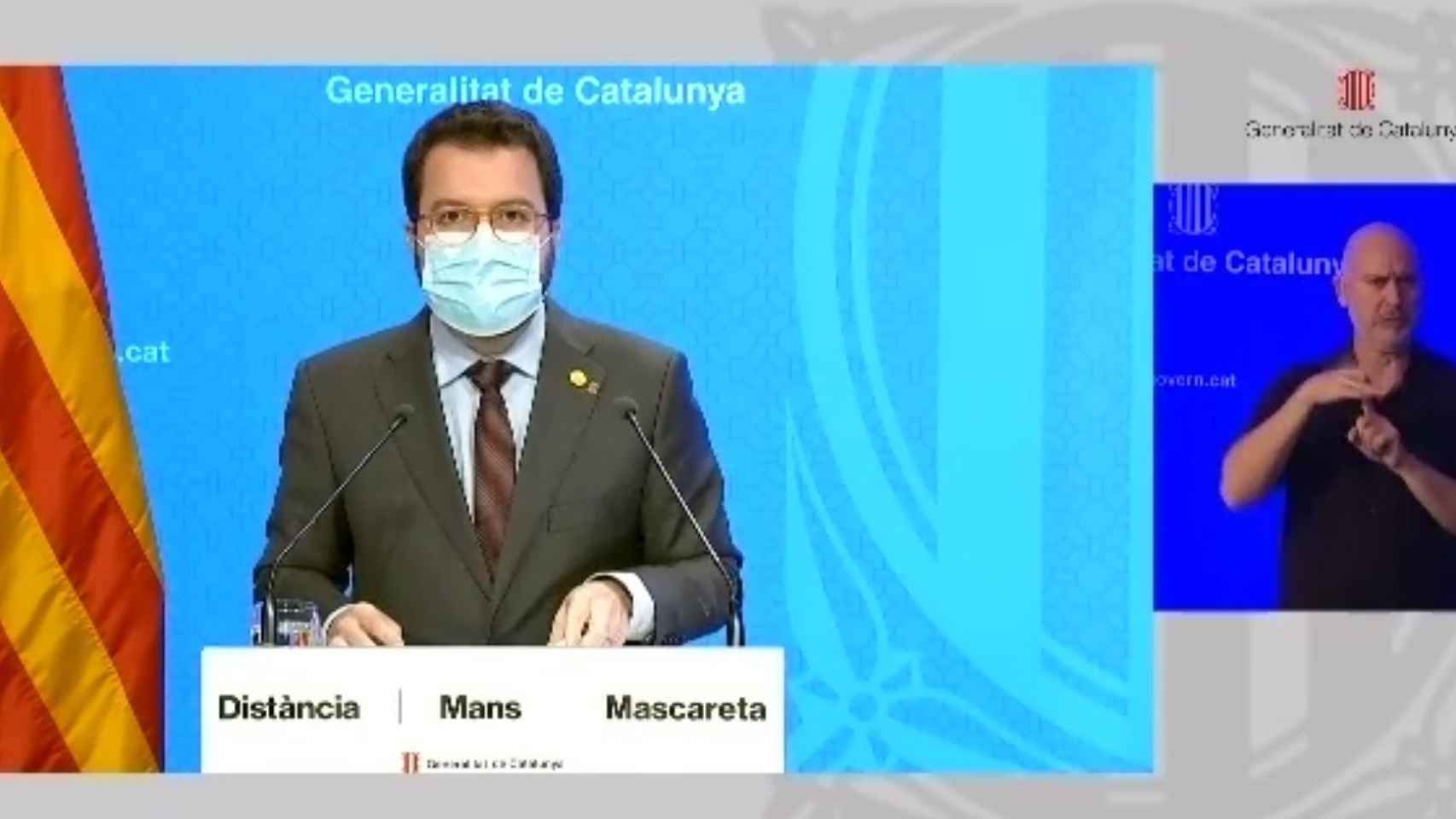El vicepresidente de la Generalitat, Pere Aragonès, en rueda de prensa / EUROPA PRESS