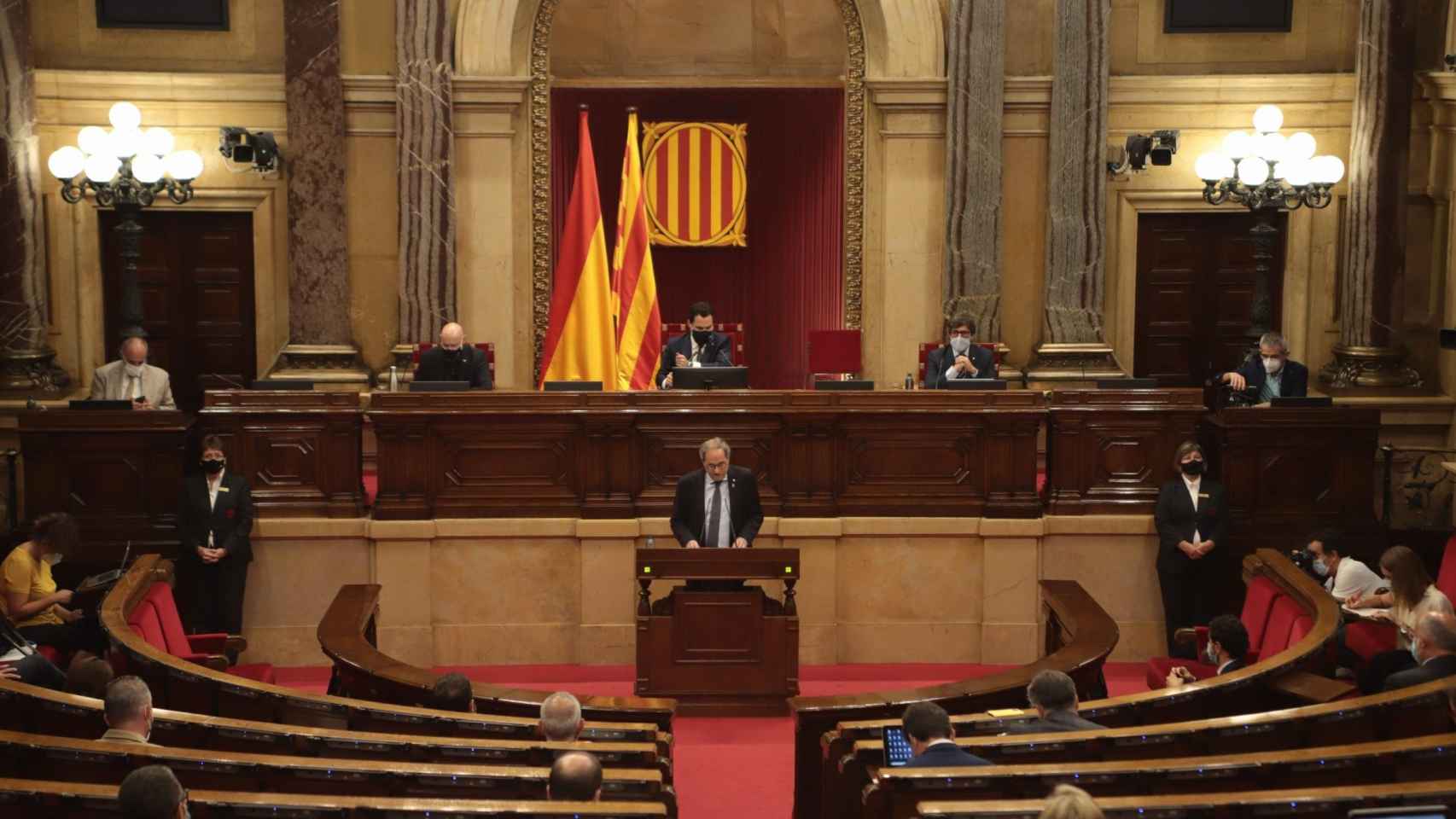 El presidente de la Generalitat, Quim Torra, en el pleno del Parlament sobre la monarquía / EUROPA PRESS
