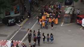 Manifestación de estudiantes el jueves cortando el tráfico en la calle Provenza a la altura de Sicilia en Barcelona / CG