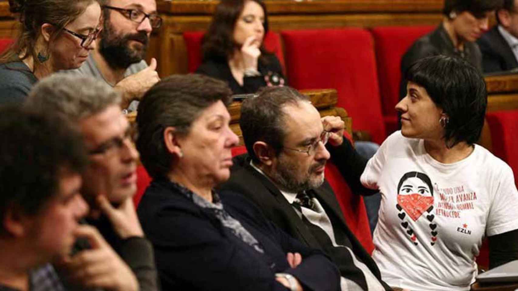 Anna Gabriel, en el pleno de investidura del presidente d ela Generalitat.