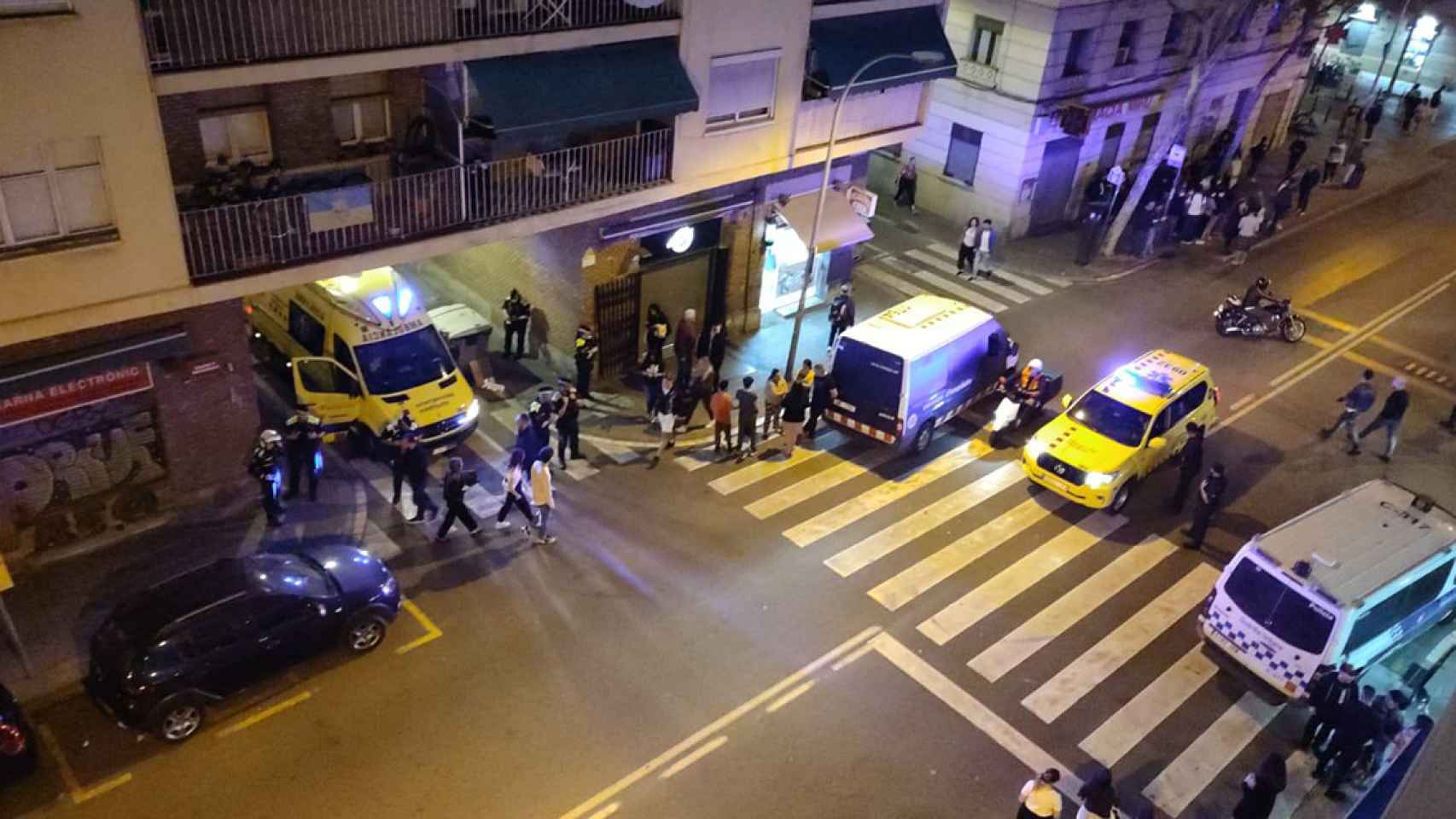 Escenario del tiroteo ocurrido en el barrio de la Barceloneta de Barcelona