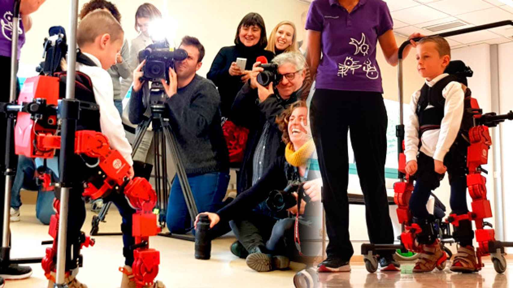 Presentación del exoesqueleto pediátrico para niños con atrofia en Sant Joan de Déu / CG