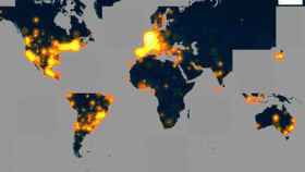 Mapa mundial de las menciones al hashtag #jesuischarlie