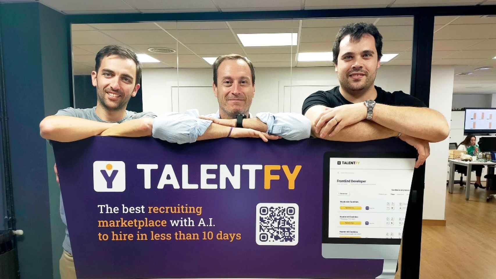 De izquierda a derecha  Santi Molins, Alex Navarro y Pere Rossell, cofundadores de Talentfy / CEDIDA