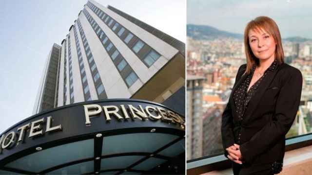 El hotel Princesa Sofía, ahora en plena reforma, y Esther Comín, exdirectora del alojamiento y consultora hotelera / CG