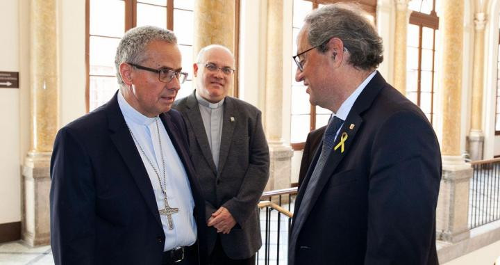 El arzobispo de Tarragona, Joan Planellas, junto al presidente de la Generalitat, Quim Torra / ARZOBISPADO
