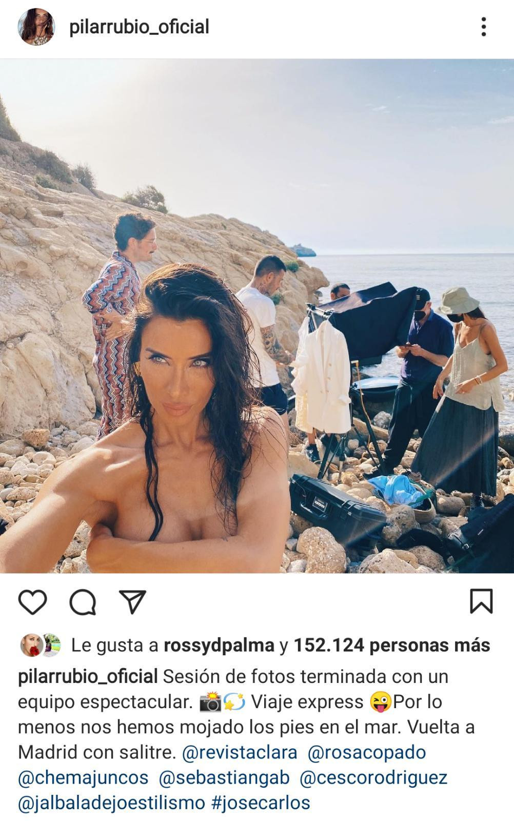 Topless de Pilar Rubio / INSTAGRAM