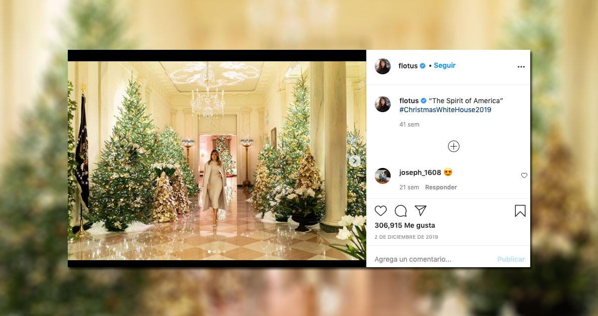 La decoración que Melania Trump escogió en la Casa Blanca para 2019 / INSTAGRAM