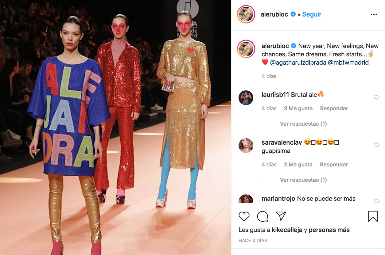 Alejandra Rubio en el desfile de Ágatha Ruiz de la Prada en la Madrid Fashion Week / INSTAGRAM
