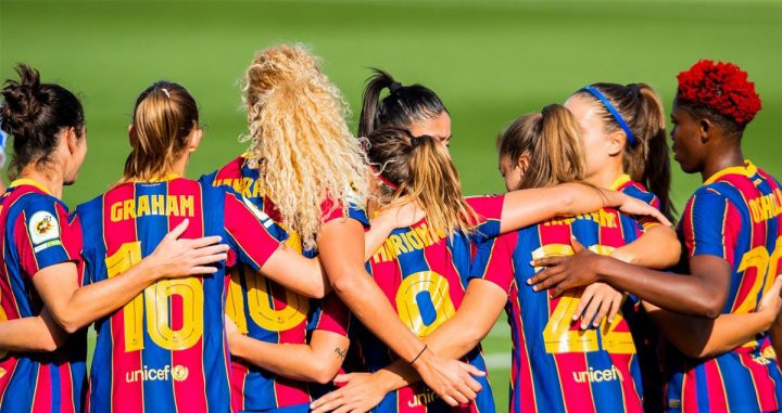 El Barça Femenino celebra sus goles ante la Real Sociedad / FC Barcelona