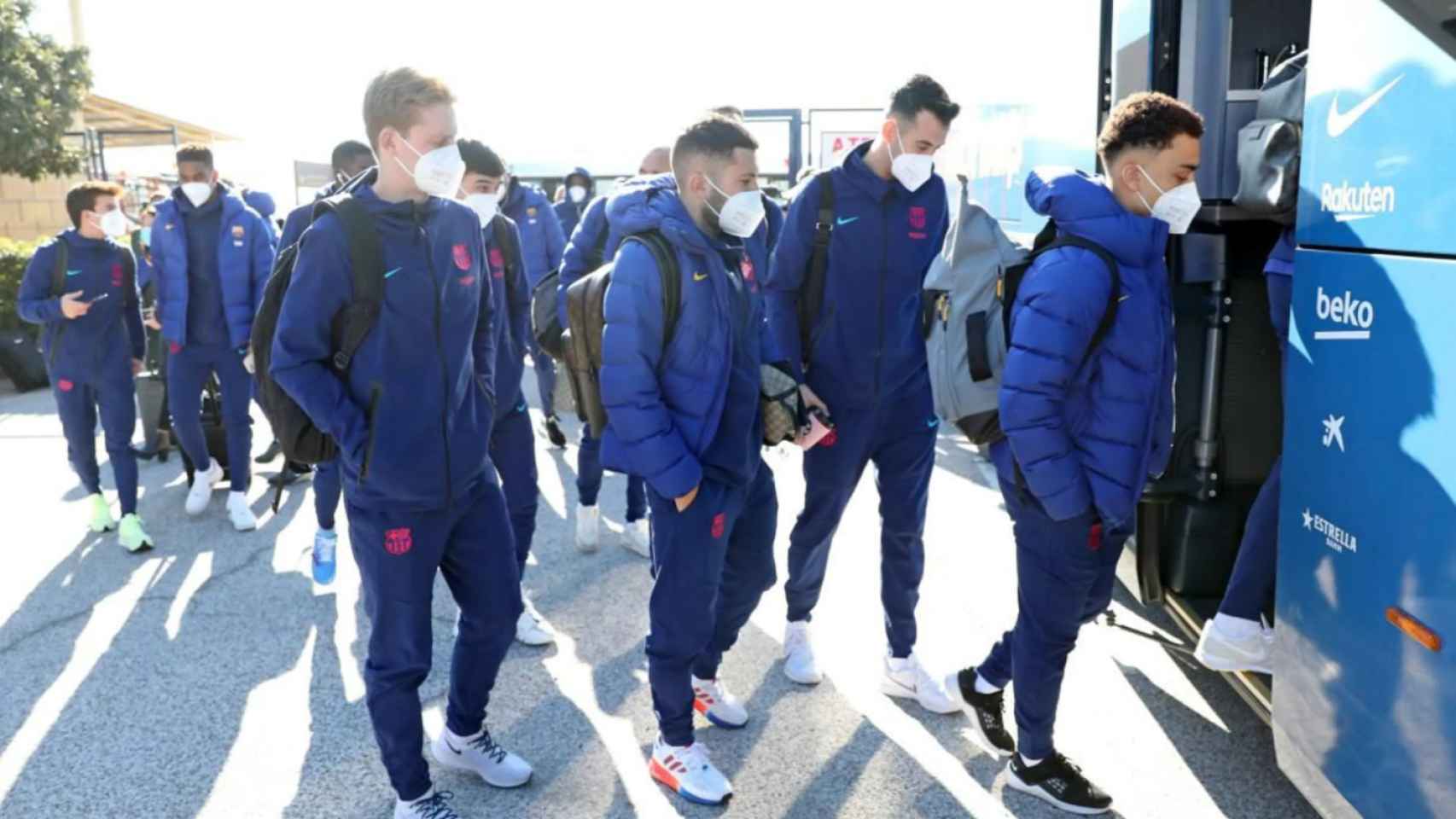 Los jugadores del Barça viajando a Córdoba / FC Barcelona