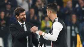 Andrea Agnelli saludando a Cristiano Ronaldo después de un partido / Redes