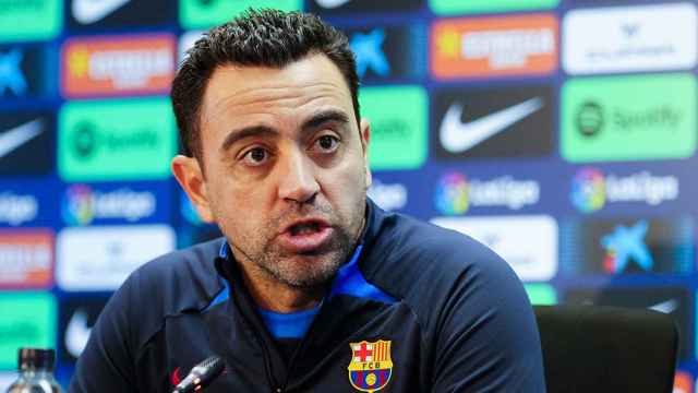 Xavi Hernández, en una rueda de prensa del Barça, previa a un partido de la Liga / EFE