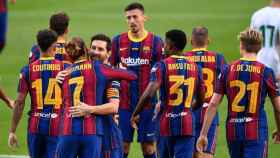 Los jugadores del Barça de Koeman, celebrando un gol | EFE