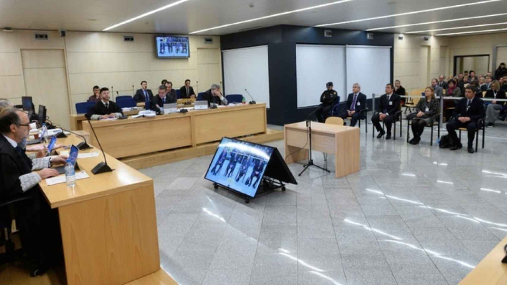 La sala de la Audiencia Nacional durante la declaración de Trapero / EFE