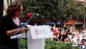 Ada Colau, alcaldesa de Barcelona, en su discurso tras el pregón de las Fiestas de Sants / EP