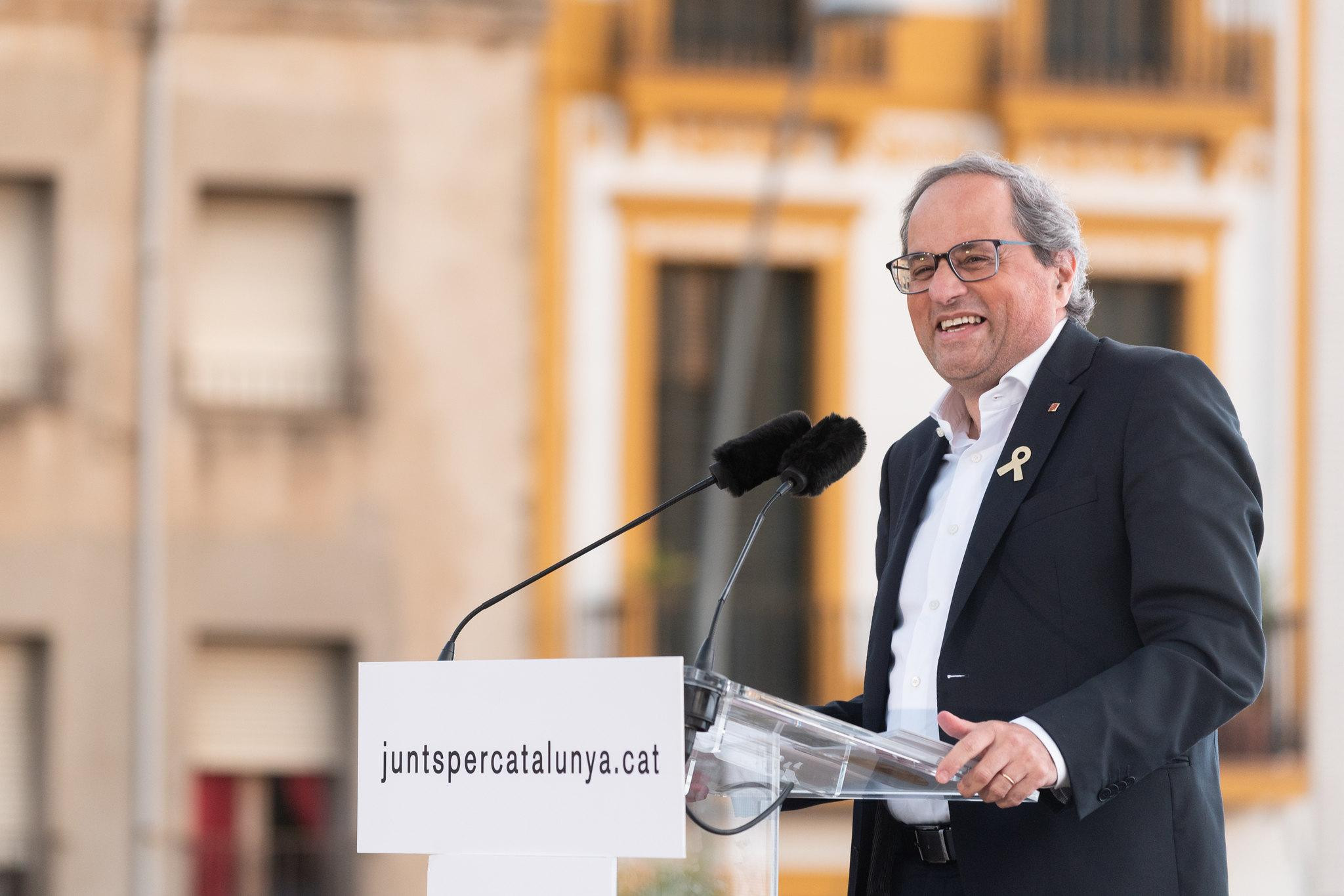 El presidente de la Generalitat, Quim Torra, en un acto de campaña / JXCAT