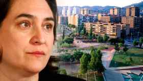 La alcaldesa de Barcelona, Ada Colau, ante en una panorámica del distrito de Nou Barris / CG