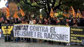 Los sindicatos catalanes han participado en la manifestación contra las agresiones fascistas convocada este sábado en la zona 'pija' de Barcelona / TWITTER
