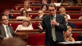 El presidente de la Generalitat y de CDC, Artur Mas, en el pleno del Parlament de este miércoles