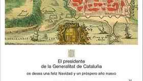Felicitación de Navidad elegida por el presidente de la Generalidad, Artur Mas, ilustrada con una alegoría del asedio a Barcelona de 1705, en el marco de la Guerra de Sucesión Española.